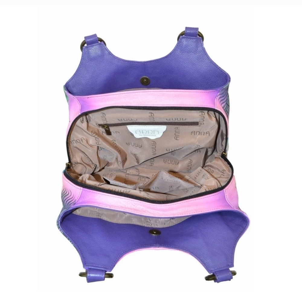 Anuschka Flamingo Triple Compartment Medium Satch… - image 3